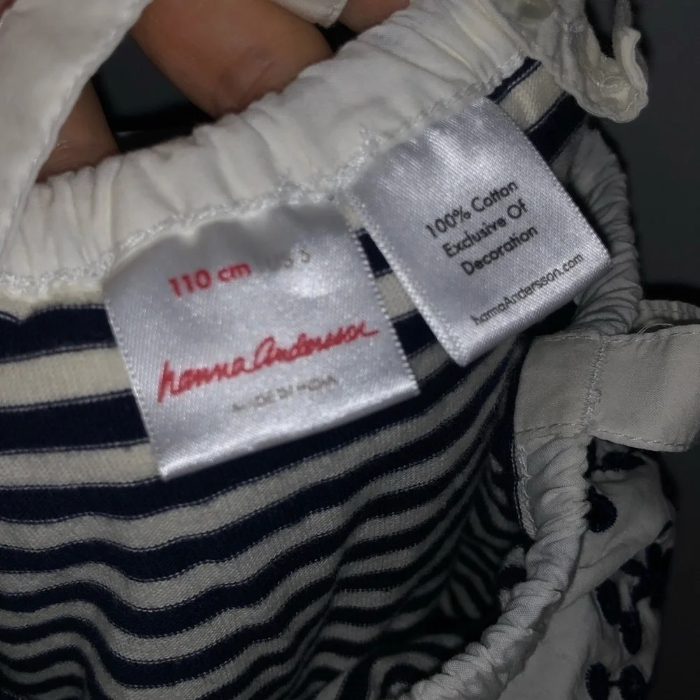 Hanna Andersson Navy Blue & Cream Nautical Striped Romper